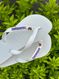 Havaianas Top Branco + Escrita Lilas + Borboleta Lilas 