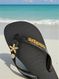 Havaianas Top Preto + Escrita Dourada + Concha + Estrela