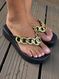 Chinelo Plataforma Zaxy Link com corrente Preto