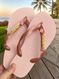 Havaianas Top Rosa Ballet + Escrita Dourada + Flor Cerejeira