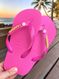 Havaianas Top Rosa Flux + Escrita Dourada + Flor Cerejeira