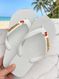Havaianas Top Branca + Escrita Dourada + Cereja 