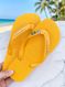 Havaianas Top Amarelo + Escrita Dourada + Bandeira Brasil e Tucano