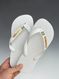 Havaianas Top Branca + Escrita Dourada + Bandeira Brasil