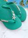 Havaianas Top Verde + Escrita Dourada + Estrela, Concha, Tartaruga e Ponto de Luz