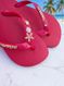 Havaianas Top Vermelho + Escrita Dourada + Estrela, Concha, Tartaruga e Ponto de Luz
