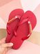 Havaianas Top Vermelho + Escrita Dourada + Coração Strass