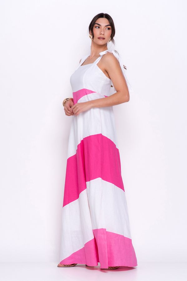 VESTIDO TRICOLOR CAMBRAIA