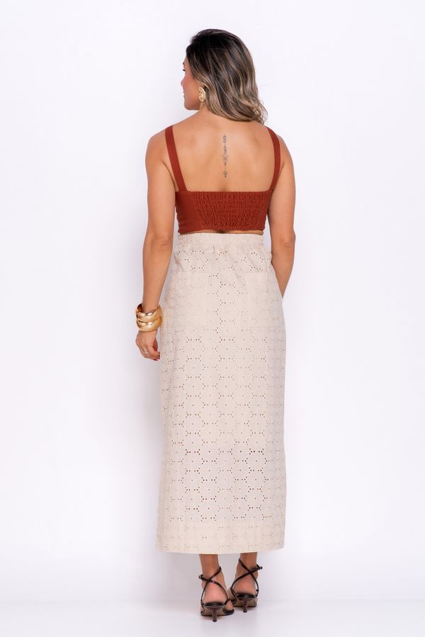 CROPPED ELASTANO - COGNAC	