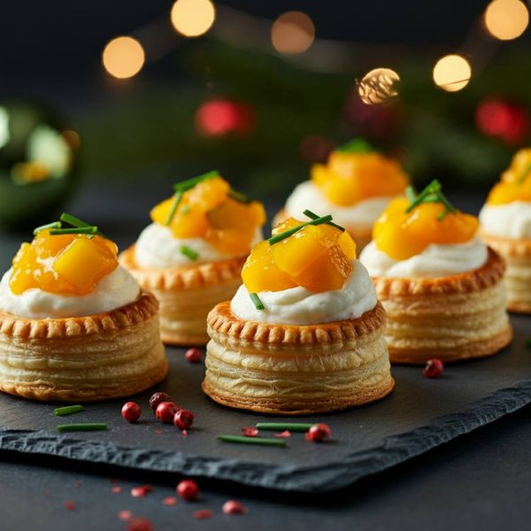 Foto do produto VOL-AU-VENT DE GORGONZOLA COM CHUTNEY DE MANGA
