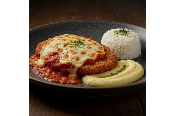 Foto do produto  Bife à Parmegiana, Creme de Milho e Arroz Branco (520g)