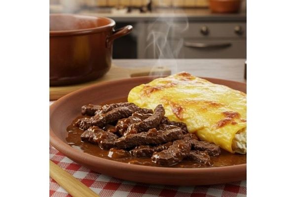 Foto do produto Iscas de Carne ao Molho Madeira com Canelone aos Quatro Queijos (500g)