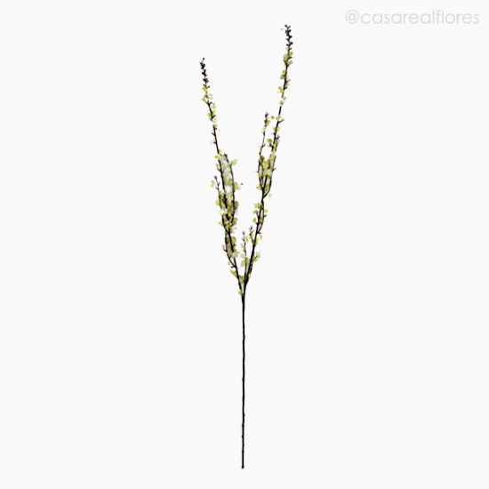 Foto do produto Galho Mini Flor Pessegueira Artificial - Branco (12774)