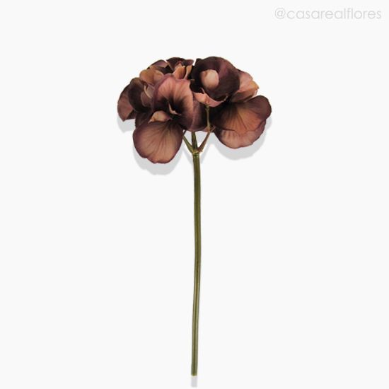 Foto do produto Hortência Solitária Artificial - Marrom Claro (10786)