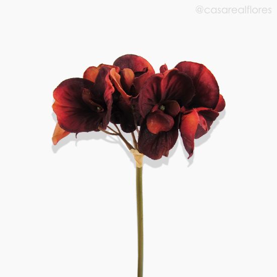 Foto do produto Hortência Solitária Artificial - Vermelho Escuro (10785)
