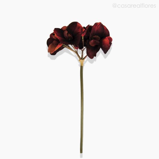 Foto do produto Hortência Solitária Artificial - Vermelho Escuro (10785)