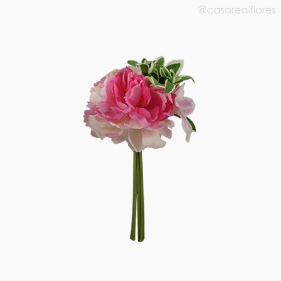 Foto do produto Buquê Peônia com Lírio Artificial - Rosa (9720)