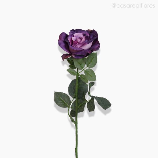 Foto do produto Galho Rosa Colin Artificial - Roxo (9635)