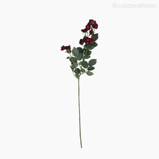 Foto do produto Galho Mini Rosa Artificial - Vinho (9639)