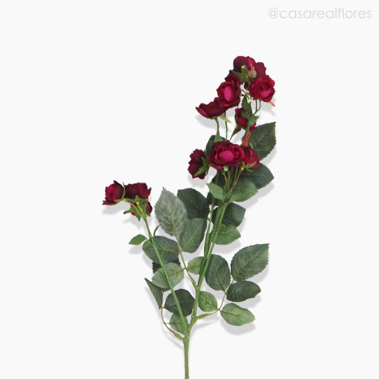 Foto do produto Galho Mini Rosa Artificial - Vinho (9639)