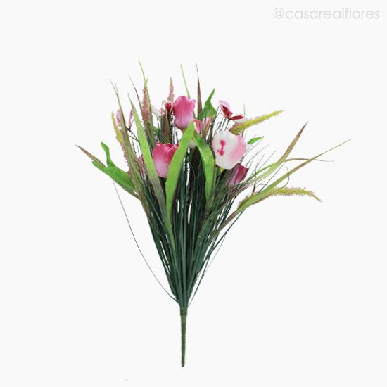 Foto do produto Buquê Tulipa Com Borboleta Artificial - Rosa (12755)