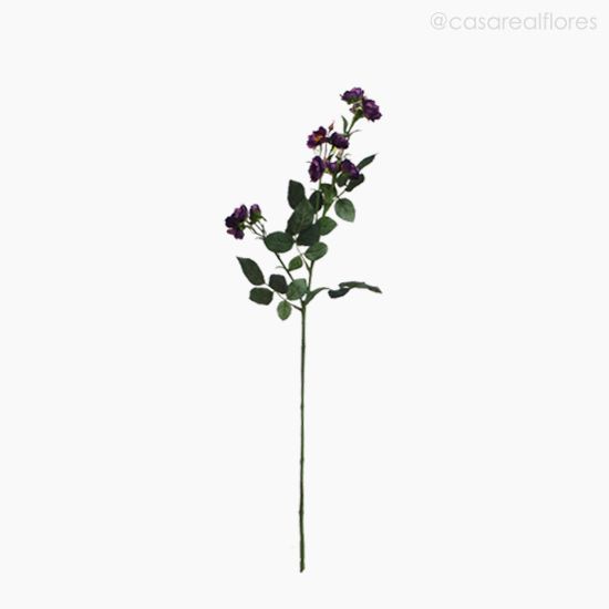 Foto do produto Galho Mini Rosa Artificial - Roxo (9641)