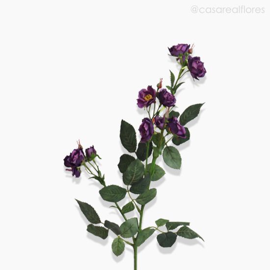 Foto do produto Galho Mini Rosa Artificial - Roxo (9641)
