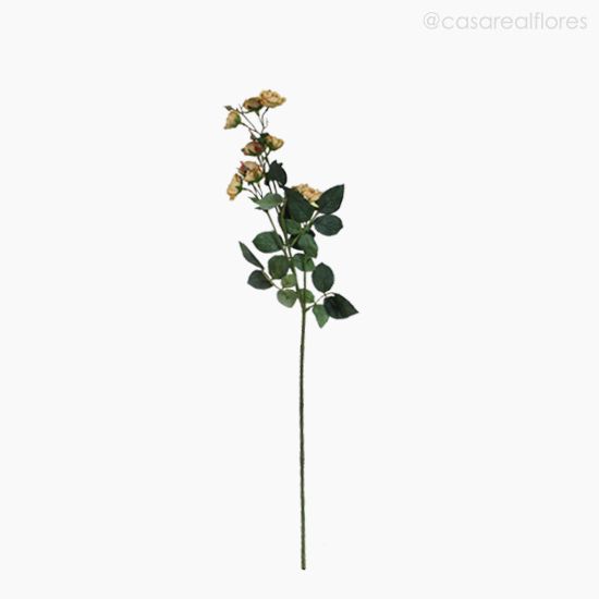 Foto do produto Galho Mini Rosa Artificial - Amarelo Escuro (9643)