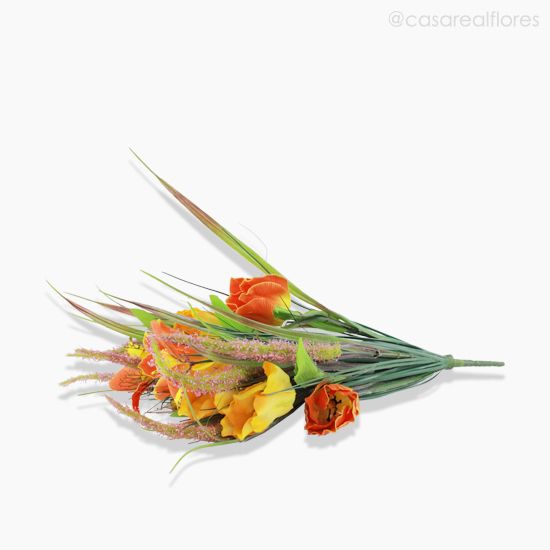 Foto do produto Buquê Tulipa Com Borboleta Artificial - Laranja (12756)