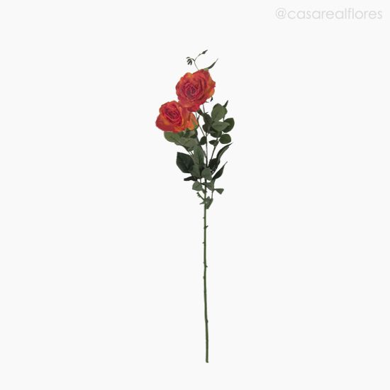 Foto do produto Galho Rosa Artificial - Laranja (12722)