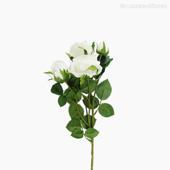 Foto do produto Galho Rosa Artificial - Branco (10535)