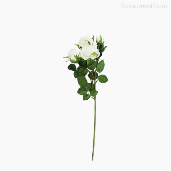 Foto do produto Galho Rosa Artificial - Branco (10535)