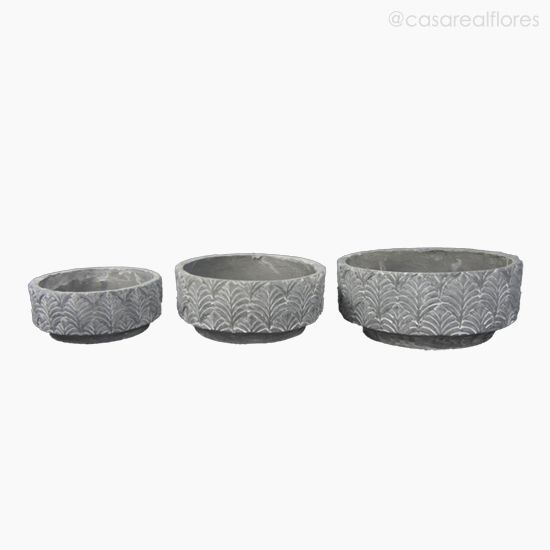 Foto do produto Kit com 3 Vaso Redondo - Cinza (10862)