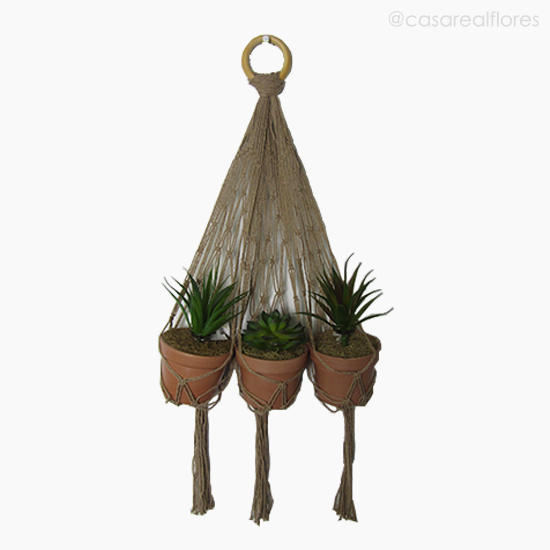 Foto do produto Hanger 3 Vasos com Argola - Marrom (11451)