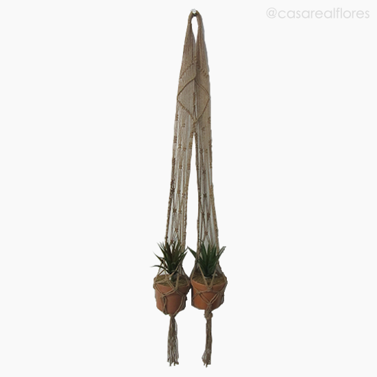 Foto do produto Macrame 2 Vasos 16X3 - Marrom (11450)