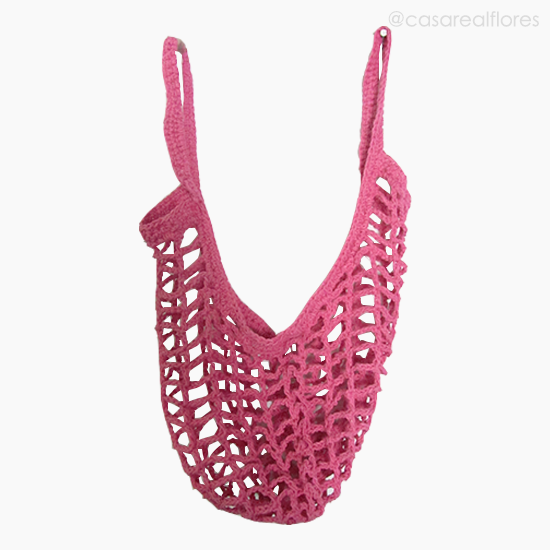 Foto do produto Sacola Croche Colorida - Rosa (10934)