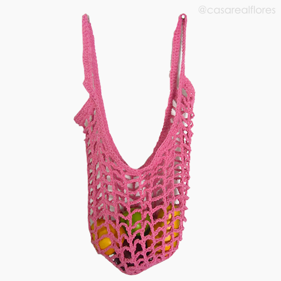 Foto do produto Sacola Croche Colorida - Rosa (10934)