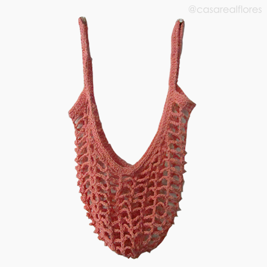 Foto do produto Sacola Croche Colorida - Salmão (10934)