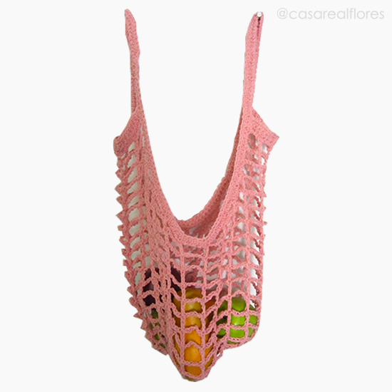 Foto do produto Sacola Croche Colorida - Salmão (10934)