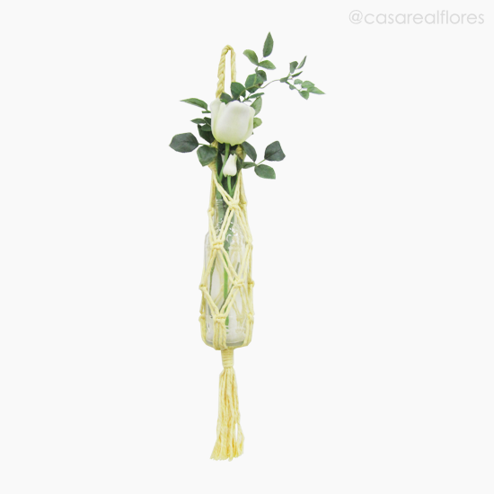 Foto do produto Macramê Porta Garrafas - Amarelo (11908)