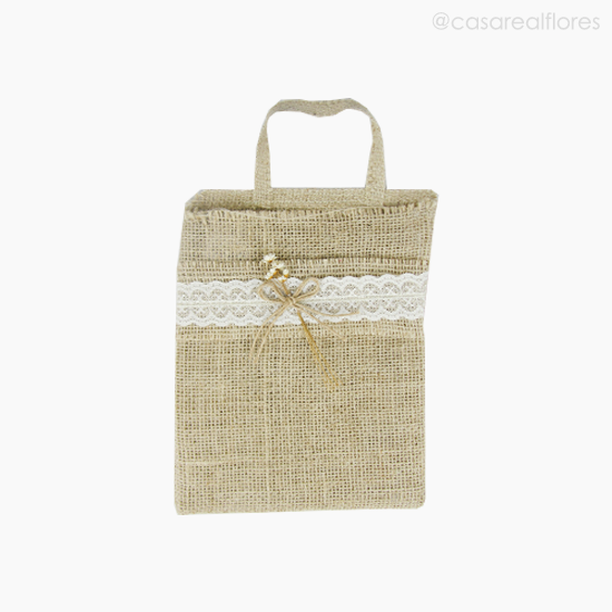 Foto do produto Sacola de Juta C/ Detalhe de Renda P (12252)