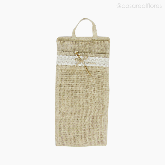 Foto do produto Sacola de Juta C/ Detalhe de Renda M (12253)