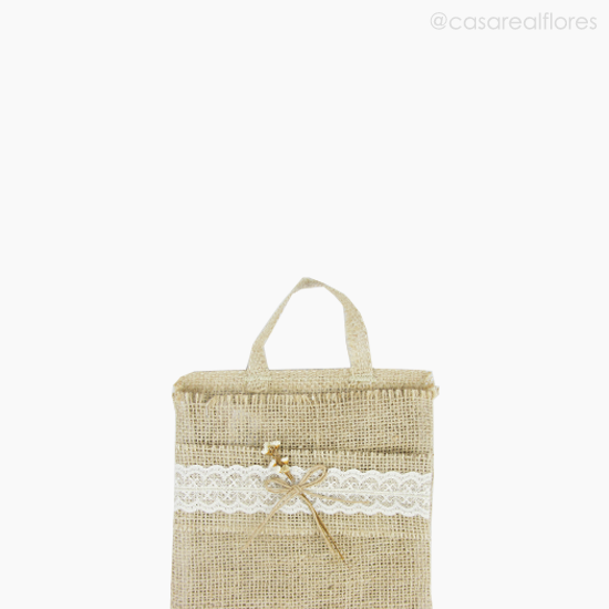Foto do produto Sacola de Juta C/ Detalhe de Renda M (12253)