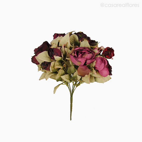 Foto do produto Buquê Peônias com Rosas Envelhecido - Rosa (9765)