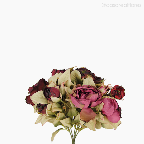Foto do produto Buquê Peônias com Rosas Envelhecido - Rosa (9765)