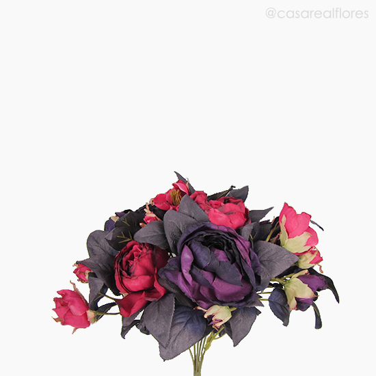Foto do produto Buquê Peônias com Rosas Envelhecido - Roxo (9761)