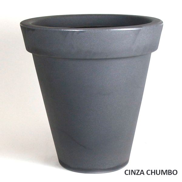 Foto do produto Vaso Borda Classico Jateado - Chumbo (011964)