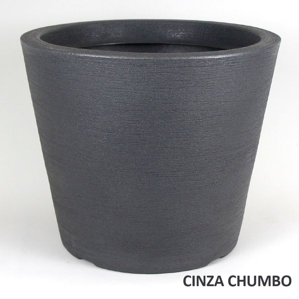 Foto do produto Vaso Cone Baixo Riscatto - Chumbo (011718)
