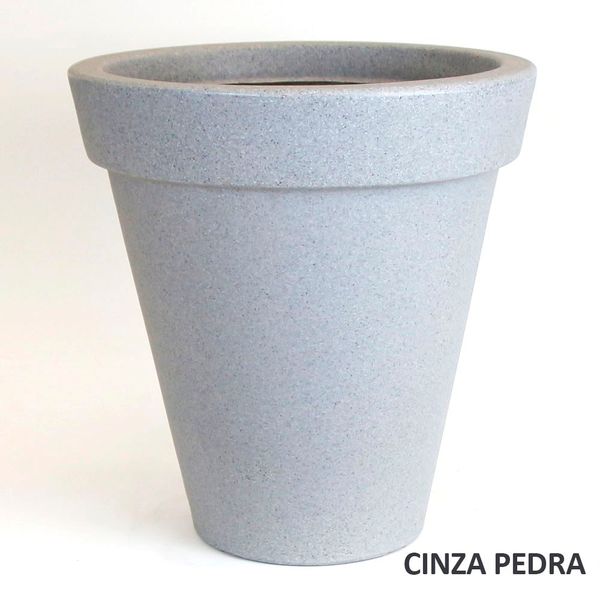 Foto do produto Vaso Borda Classico Jateado - Cinza Pedra (011963)