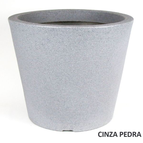 Foto do produto Vaso Cone Baixo Riscatto - Cinza Pedra (011953)